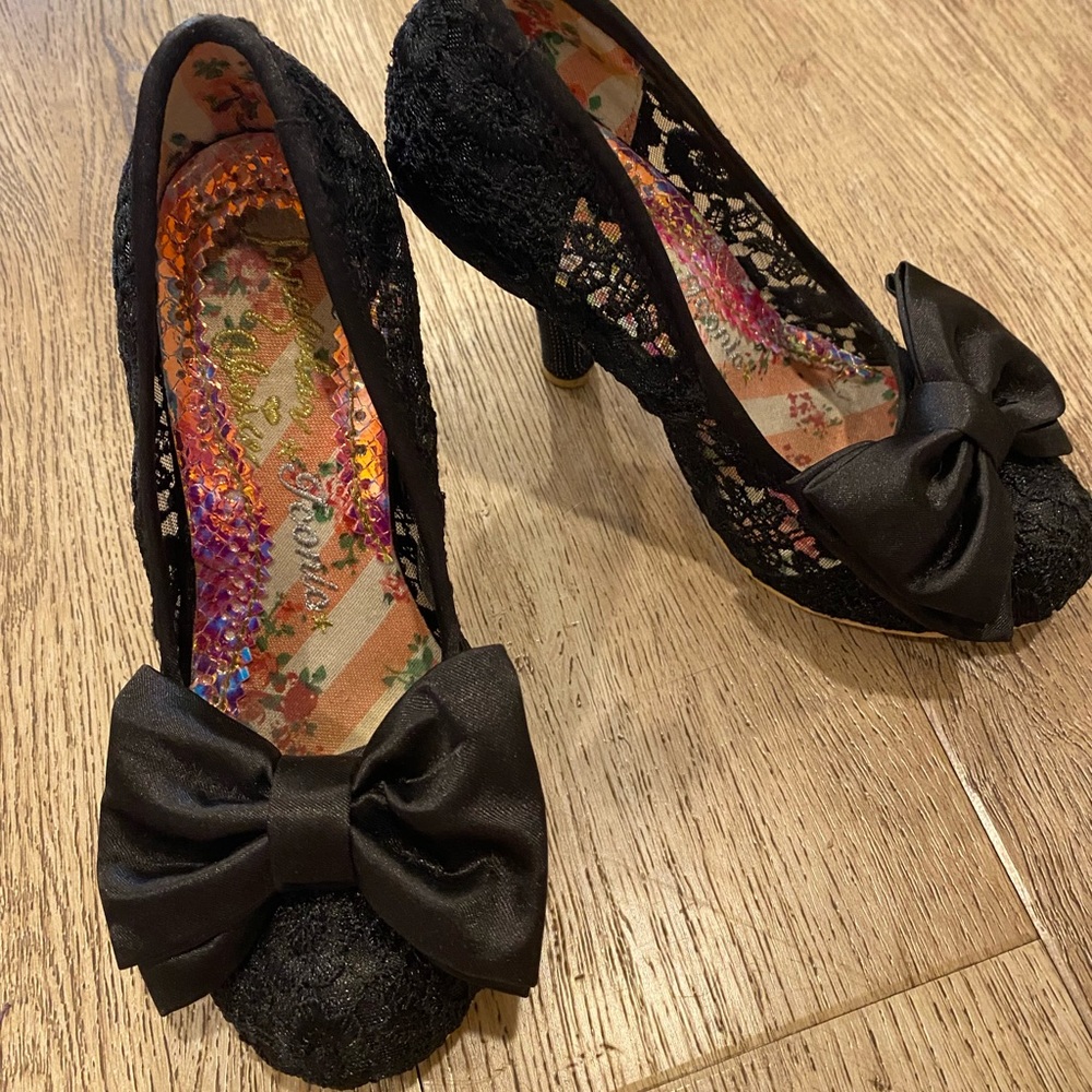 Irregular Choice black lace pumps, size 37